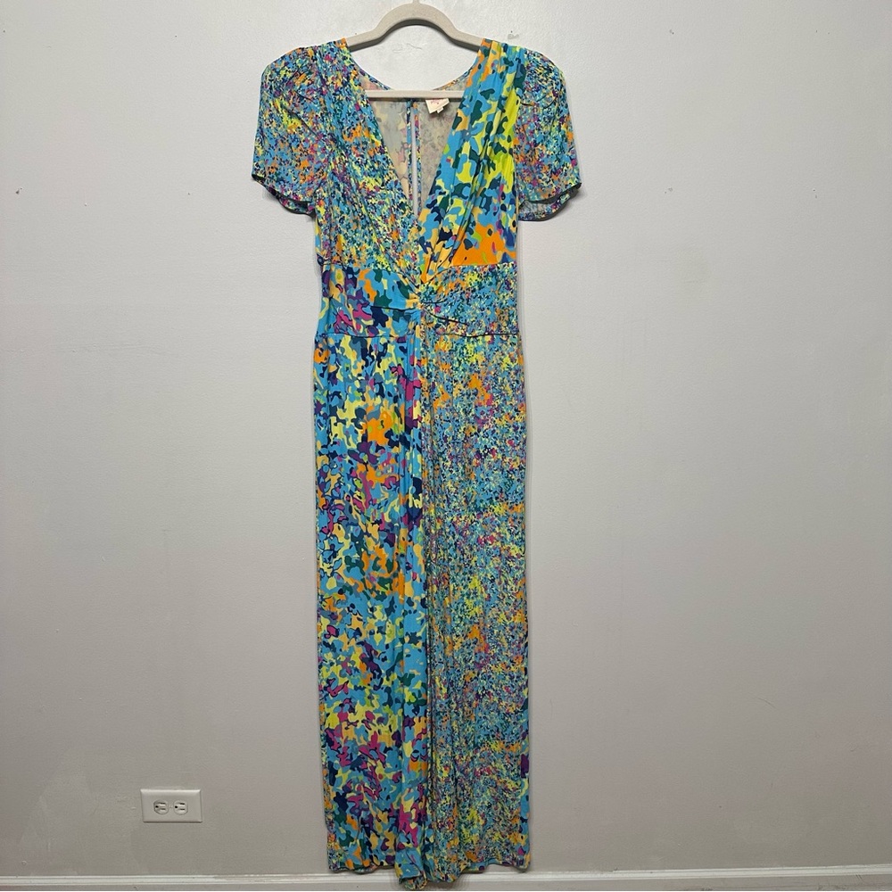 NEW Plenty by Tracy Reese Anthropologie Cinched Puff Sleeve Jumpsuit Medium - Picture 2 of 6